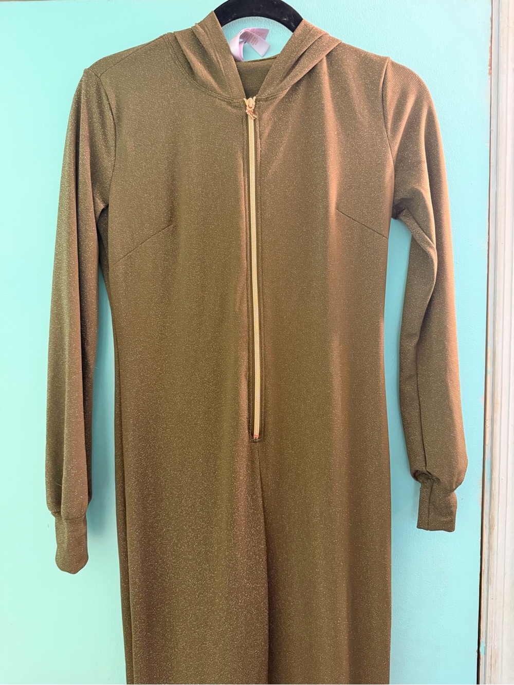 Savage X Fenty Olive Gold Shimmer Zip onesies / bodysuit